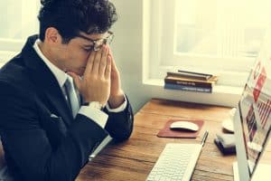 Business Man Frustrated Tired Office Desk Concept Business Man Frustrated Tired Office Desk Concept